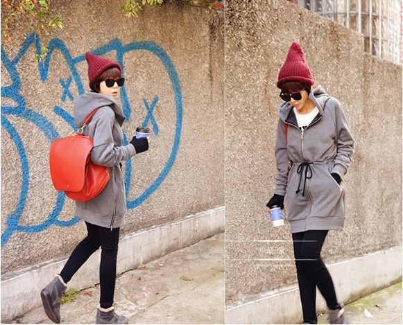 秋冬卷邊毛線針織帽，卡通萌女神搭配必備