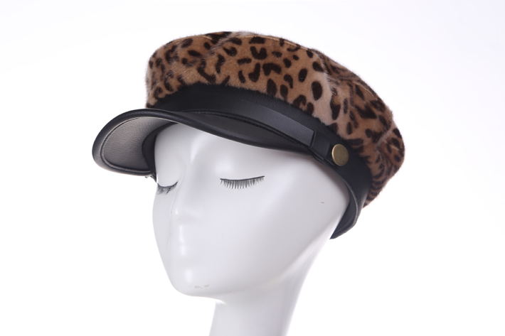 皮沿鴨舌帽_2014韓版豹紋系列-浙江高普服飾有限公司
